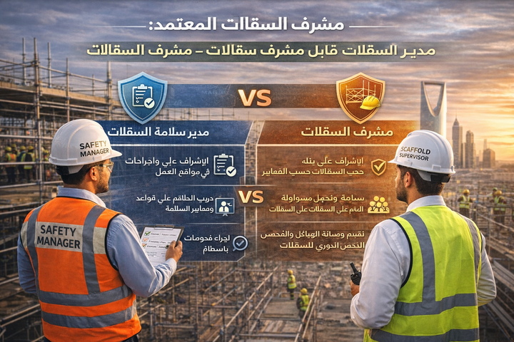 مشرف السقالات المعتمد: مدير سلامة السقالات مقابل مشرف السقالات – الأدوار والمسؤوليات والمسار المهني