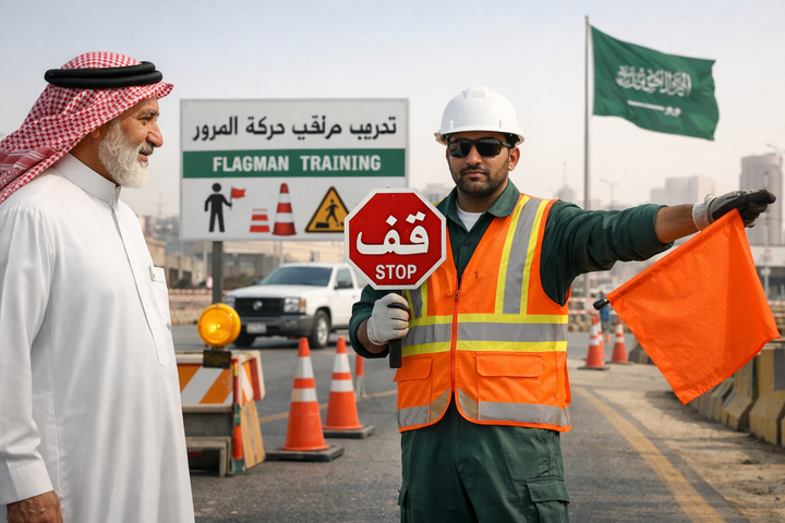 التدريب على مراقب حركة المرور (Flagman) في المملكة العربية السعودية: دليل مهني لعام 2026