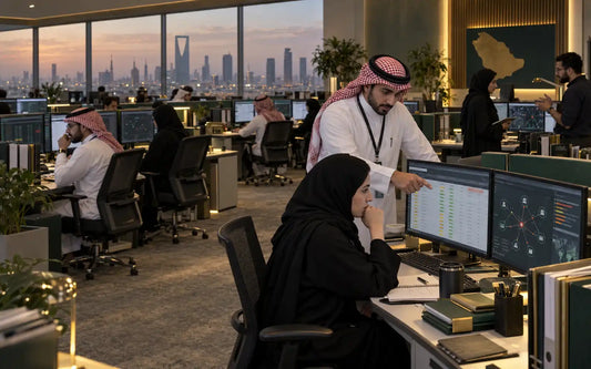 Saudi AML analysts managing false positives in transaction monitoring systems