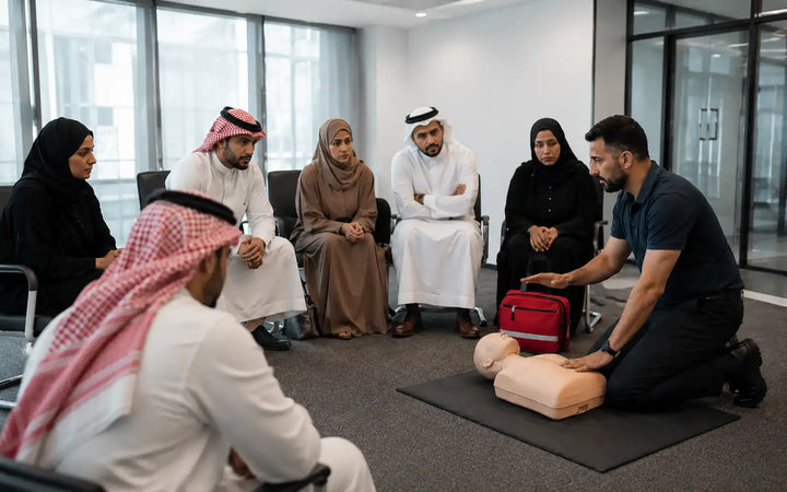 "تدريب الإسعافات الأولية مكان العمل"