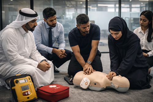 شهادة الإسعافات الأولية والإنعاش القلبي الرئوي (CPR) في أماكن العمل الإماراتية