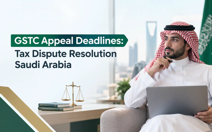 GSTC tax dispute resolution and appeal deadlines in Saudi Arabia graphic
