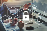 A graphic illustrating strategies to safeguard businesses against cyber attacks, featuring icons and text highlights.